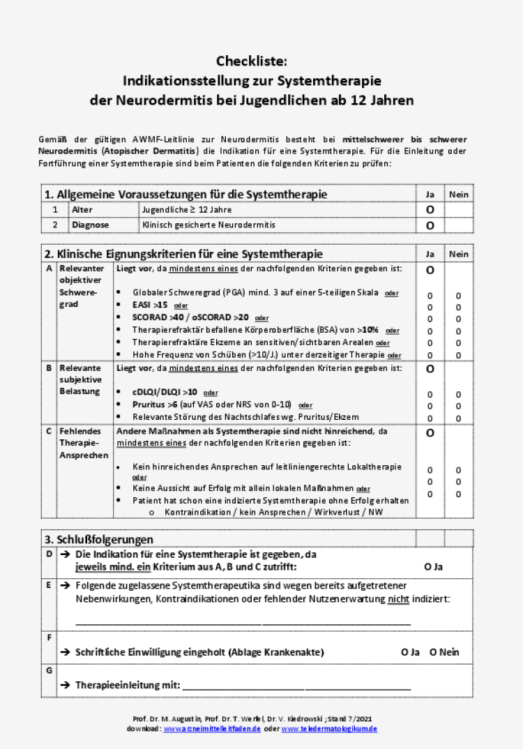Neurodermitis bei Jugendlichen